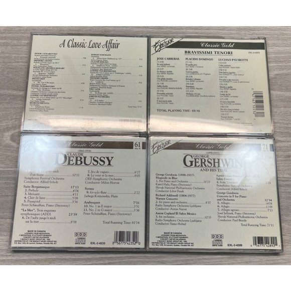 Exelsior Classical Music CD Lot of 6 Classic Gold Gershwin Debussy Pavarotti - Picture 3 of 7